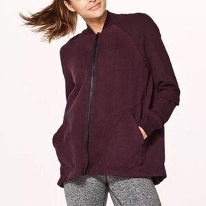 Lululemon‎ Pleat to Street Bomber Jacket Full Zip Sweater Athleisure Womens 10